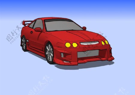 红车3D模型图片