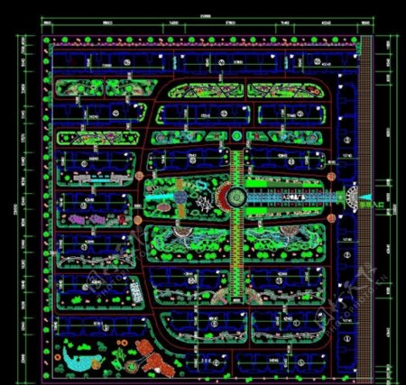 居住区CAD平面规划图图片
