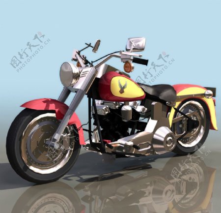 高档摩托车3d模型图片