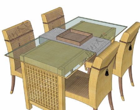中式禅风桌椅图片