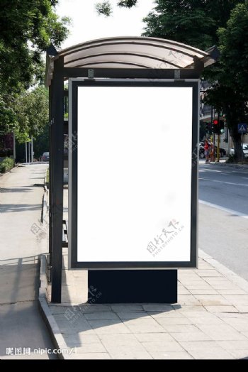 候车亭广告牌空白模板图片
