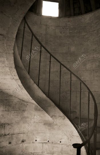 楼梯单色调螺旋几何S型图片