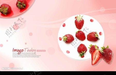 高清晰新鲜草莓分层PSD15图片