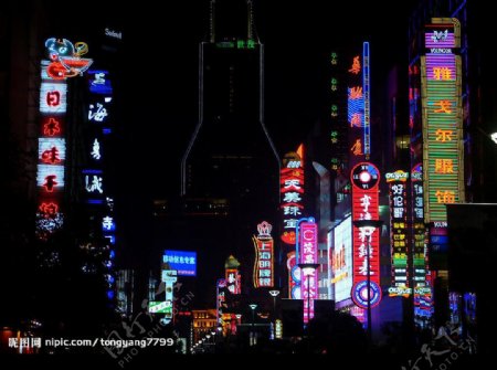 上海南京路夜景图片