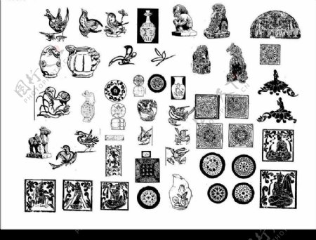 古代纹样工艺品矢量图2图片