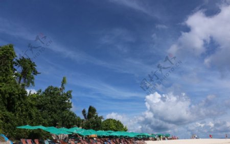 海滩遮阳伞图片