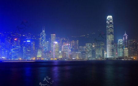 香港维多利亚港夜景一角图片
