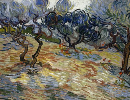 橄榄树梵高名画油画装饰画图片