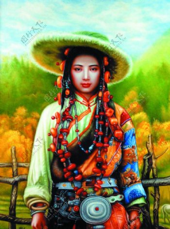西藏少女图片