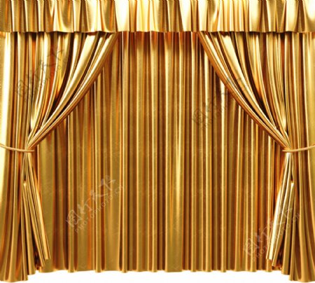 金色窗帘图片