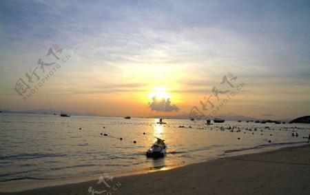 巽寮湾海边夕阳图片
