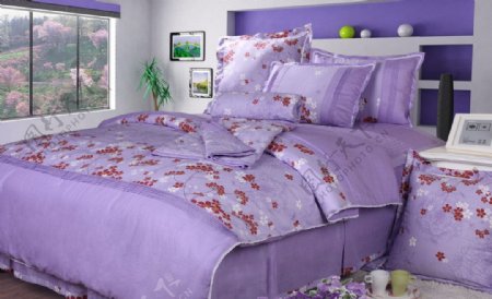 紫色家纺套件图片