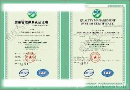 ISO90012000证书源PSD文件图片