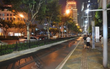 上海浦东陆家嘴夜晚街景图片