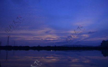 海湾夕阳图片