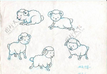 冯跃辉手绘可爱羊图片