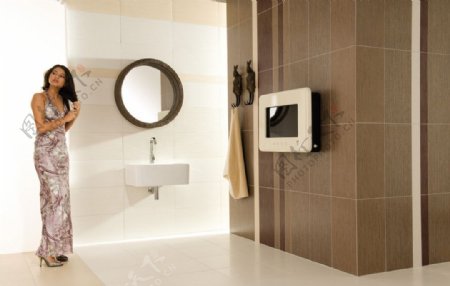 浴室卫生间瓷砖铺贴样板间铺砖图片
