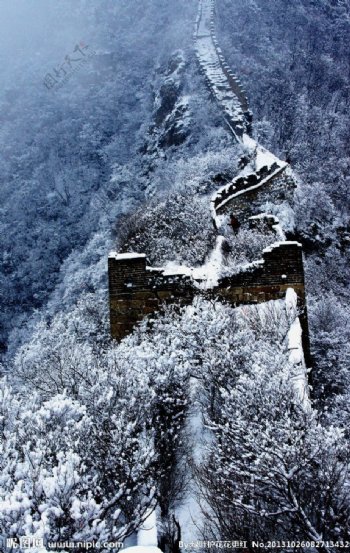 长城雪景图片