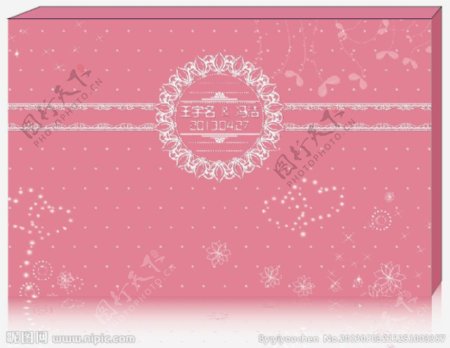 粉色可爱婚礼合影平面图图片