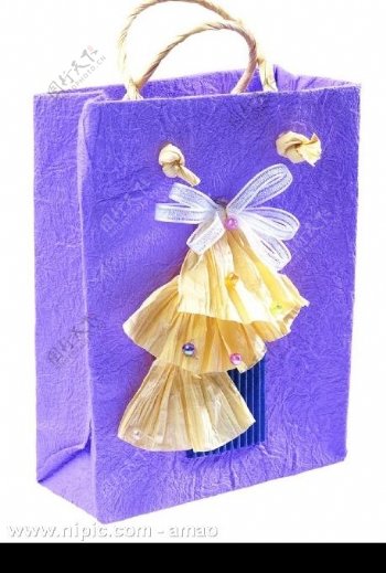 紫色礼物袋图片