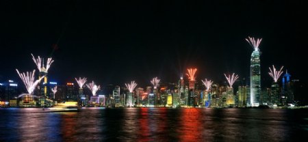 香港维港灿烂夜景图片