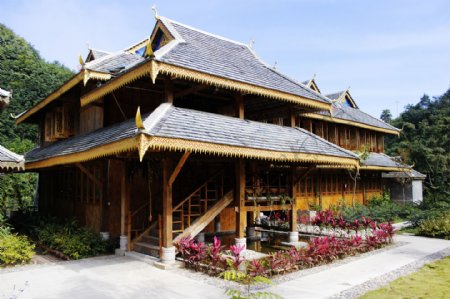 云南傣族建筑景观图片