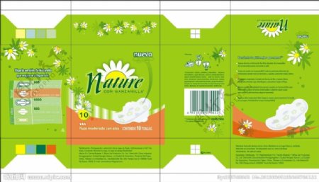 nature卫生巾包装设计图片