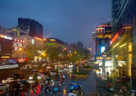城市商圈夜景图片