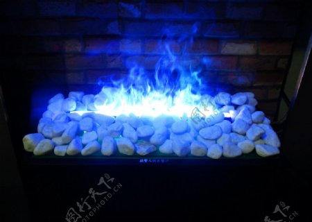 壁炉蓝色火焰图片
