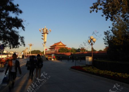 北京清晨图片