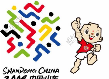 中国十一届全运会LOGO会徽吉祥物矢量素材图片