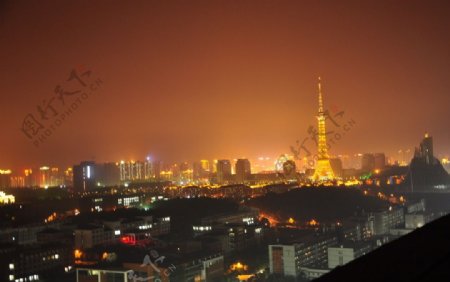 神农塔夜景图片
