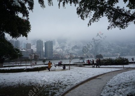 锡都雪景图片