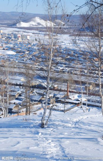 五峰山冬天雪景图片