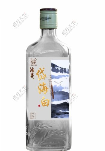 鸿茅岱海白酒标签图片