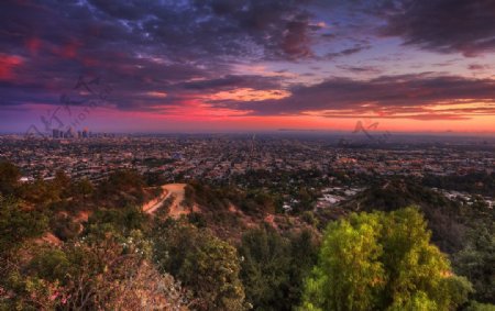 美国洛杉矶俯瞰城市图片
