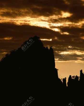 泰山夕阳图片