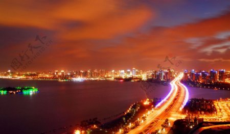 苏州工业园区金鸡湖大桥夜景图片