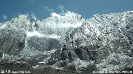 新疆风光雪山峭壁图片