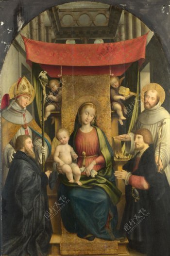 圣母圣婴与圣徒和捐助者图片