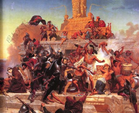 科尔特兹征服阿兹特克帝国图片