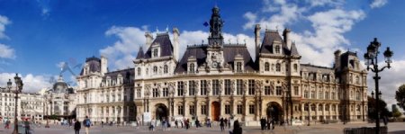 法国巴黎市政大厅掠影禁止商用图片
