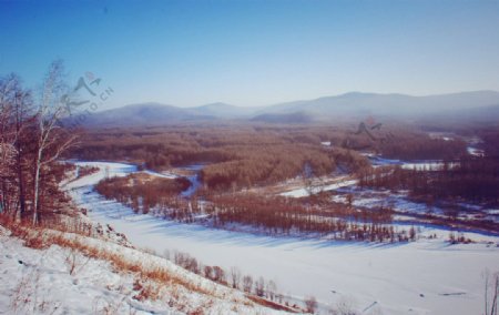 观景台冬天风景图片