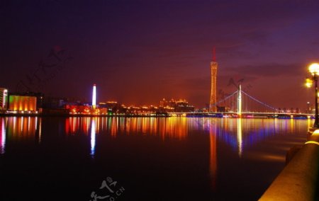 珠江广州塔小蛮腰夜景图片