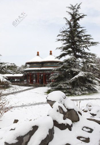 雪后天坛双亭图片