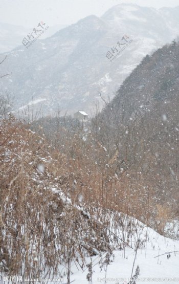 风雪山神小庙图片