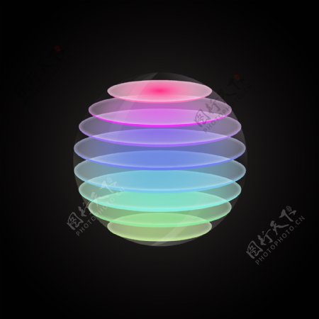 立体彩虹球图片