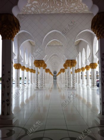 沙迦清真寺长廊图片