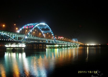 杭州市复兴大桥夜景图片