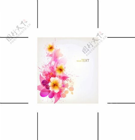 时尚梦幻花纹花朵背景花卡图片